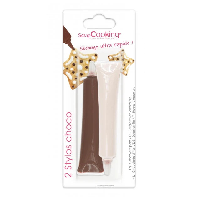 2 Stylos Chocolat Blanc et Chocolat au Lait 25g Scrapcooking 1 2 Stylos Chocolat Blanc et Chocolat au Lait 25g Scrapcooking