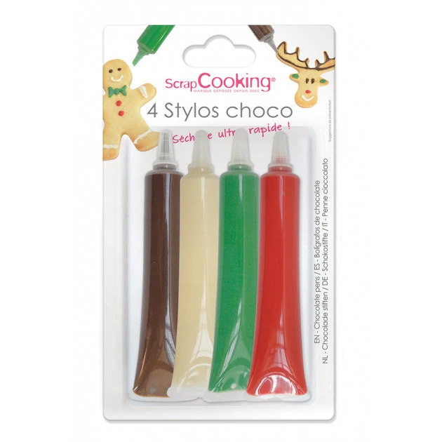4 Stylos Chocolat Rouge Blanc Vert et Chocolat Scrapcooking 1 4 Stylos Chocolat Rouge Blanc Vert et Chocolat Scrapcooking
