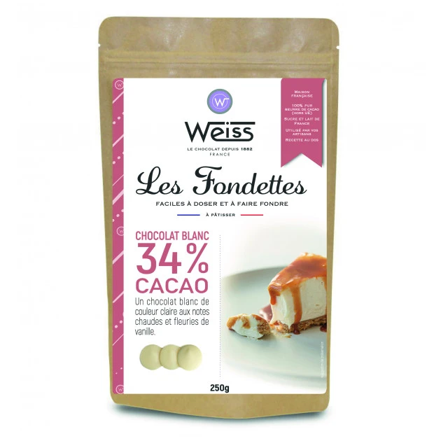 Chocolat Blanc 34% Fondettes 250g Weiss 1 Chocolat Blanc 34% Fondettes 250g Weiss
