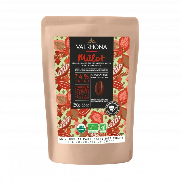Chocolat de Couverture Noir Millot 74% Bio 250g Valrhona 1 Chocolat de Couverture Noir Millot 74% Bio 250g Valrhona