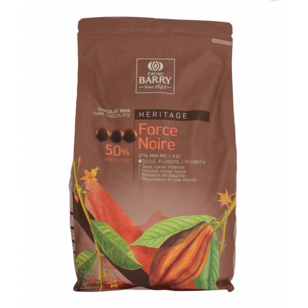 Chocolat Force Noire 50% pistoles 5 kg Barry 1 Chocolat Force Noire 50% pistoles 5 kg Barry