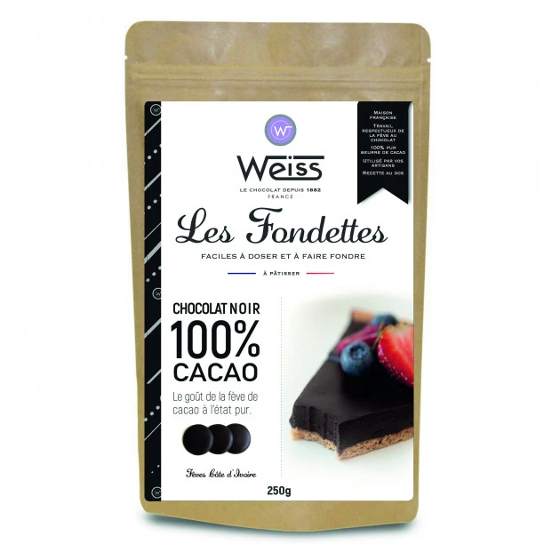 Chocolat Noir 100% Fondettes 250g Weiss 1 Chocolat Noir 100% Fondettes 250g Weiss