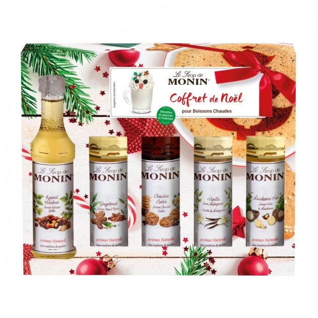 Coffret Sirops Pour Boissons Chaudes Noël (x5) Monin 1 Coffret Sirops Pour Boissons Chaudes Noël (x5) Monin