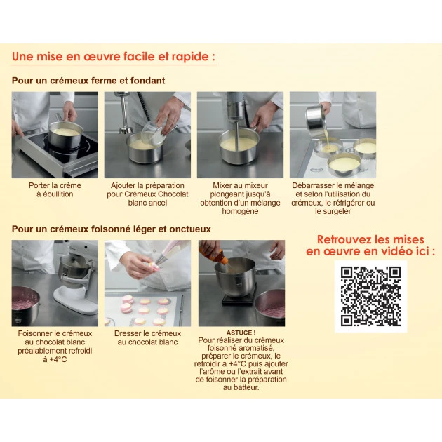 Crémeux Chocolat Blanc 1kg Ancel 2 Crémeux Chocolat Blanc 1kg Ancel – Image 2