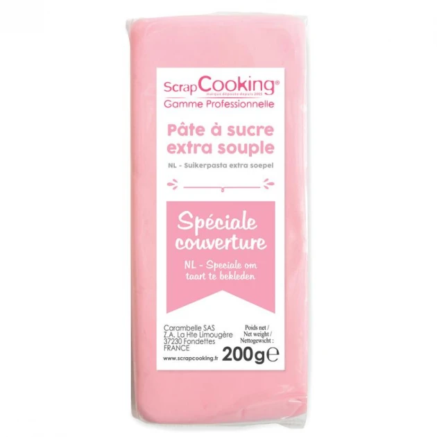 DLUO Dépassée Pâte à Sucre Rose Spéciale Couverture 200g Scrapcooking 1 DLUO Dépassée Pâte à Sucre Rose Spéciale Couverture 200g Scrapcooking