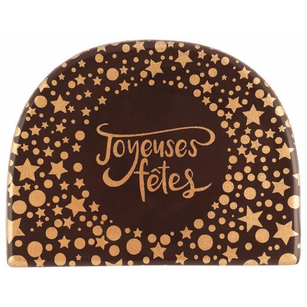 Embout de Bûche Chocolat Joyeuses Fêtes 84 x 65 mm (x42) Florensuc 1 Embout de Bûche Chocolat Joyeuses Fêtes 84 x 65 mm (x42) Florensuc