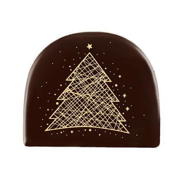 Embout de Bûche Motifs Or Décor en Chocolat 77x65 mm (x42) Florensuc 4 Embout de Bûche Motifs Or Décor en Chocolat 77x65 mm (x42) Florensuc – Image 4