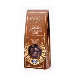 Etui Pincé Friandises Amandes Chocolat Noir 200 g Mazet