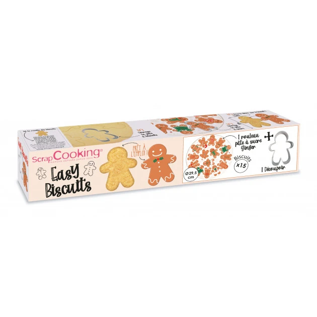 Kit Easy Biscuits Bonhomme Pain d'Épice (Pâte à Sucre 150 g + Découpoir) Scrapcooking 1 Kit Easy Biscuits Bonhomme Pain d'Épice (Pâte à Sucre 150 g + Découpoir) Scrapcooking