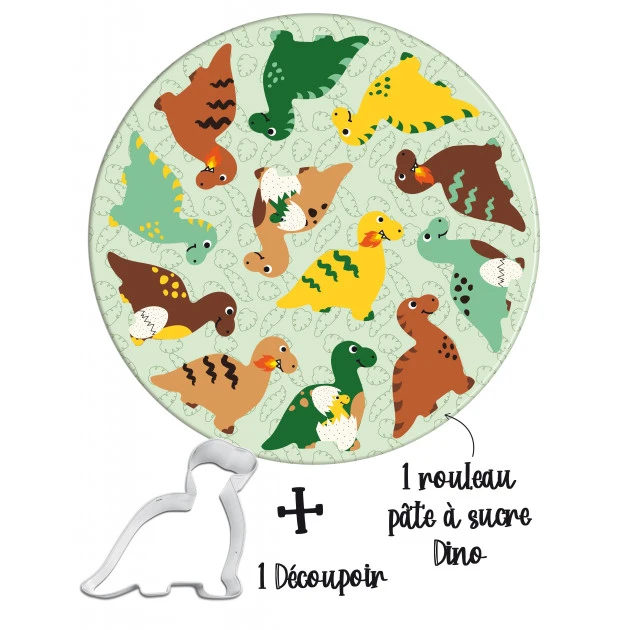 Kit Easy Biscuits Dinosaure (Pâte à Sucre 150 g + Découpoir) Scrapcooking 2 Kit Easy Biscuits Dinosaure (Pâte à Sucre 150 g + Découpoir) Scrapcooking – Image 2