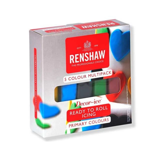 Kit Pâte à sucre Couleurs Primaires 500g Renshaw 1 Kit Pâte à sucre Couleurs Primaires 500g Renshaw