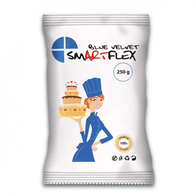 Pâte à Sucre Bleu Blue Velvet 250g Smartflex 1 Pâte à Sucre Bleu Blue Velvet 250g Smartflex