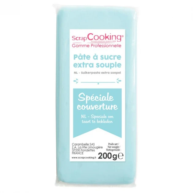 Pâte à Sucre Bleu Ciel Spéciale Couverture 200g Scrapcooking 1 Pâte à Sucre Bleu Ciel Spéciale Couverture 200g Scrapcooking