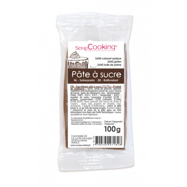 Pâte à Sucre Marron 100 g Scrapcooking 1 Pâte à Sucre Marron 100 g Scrapcooking