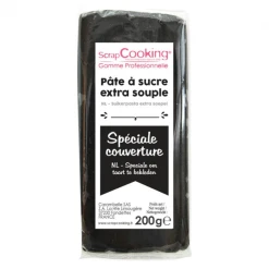 Pâte à Sucre Noir Spéciale Couverture 200g Scrapcooking