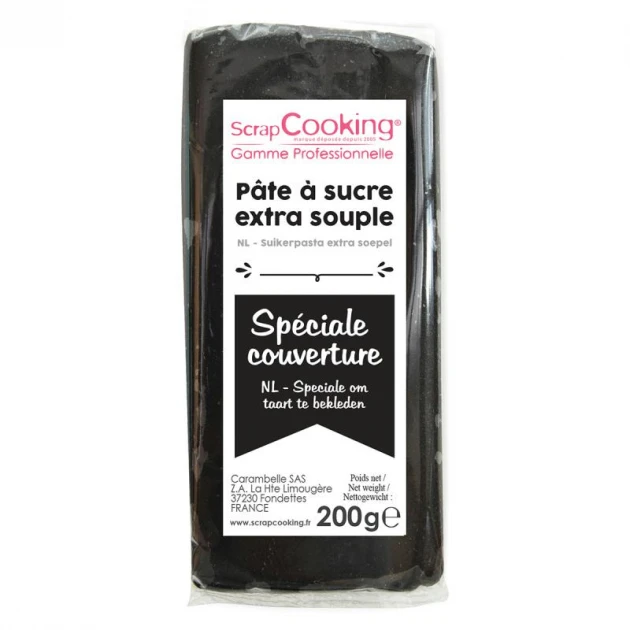Pâte à Sucre Noir Spéciale Couverture 200g Scrapcooking 1 Pâte à Sucre Noir Spéciale Couverture 200g Scrapcooking