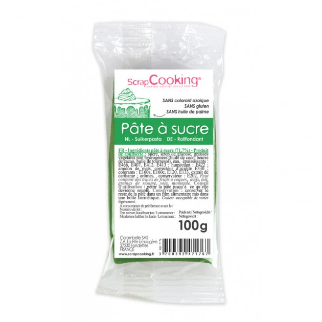 Pâte à Sucre Vert Foncé 100 g Scrapcooking 1 Pâte à Sucre Vert Foncé 100 g Scrapcooking