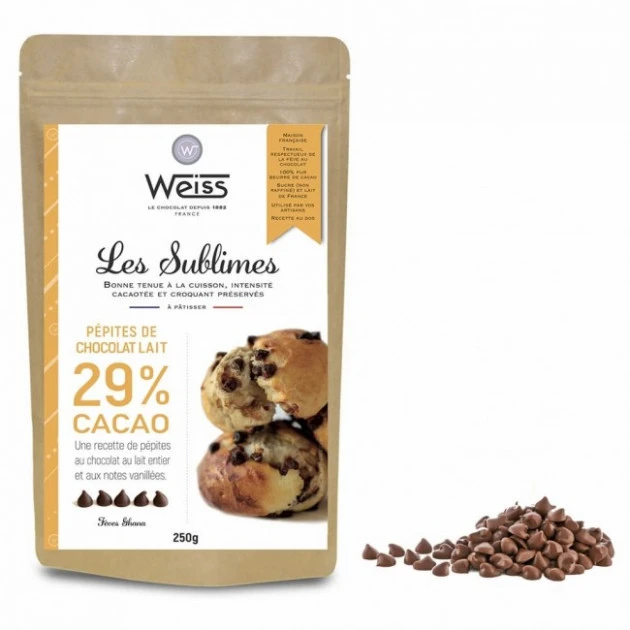 Pépites de Chocolat au Lait 29% 250g Weiss 1 Pépites de Chocolat au Lait 29% 250g Weiss