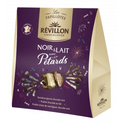 Pochette Papillote Chocolat Noir et au Lait avec Pétards 300 g Révillon