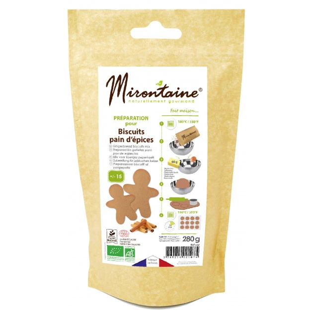 Préparation Biscuit Pain d'Épice Bio 280 g Mirontaine 1 Préparation Biscuit Pain d'Épice Bio 280 g Mirontaine