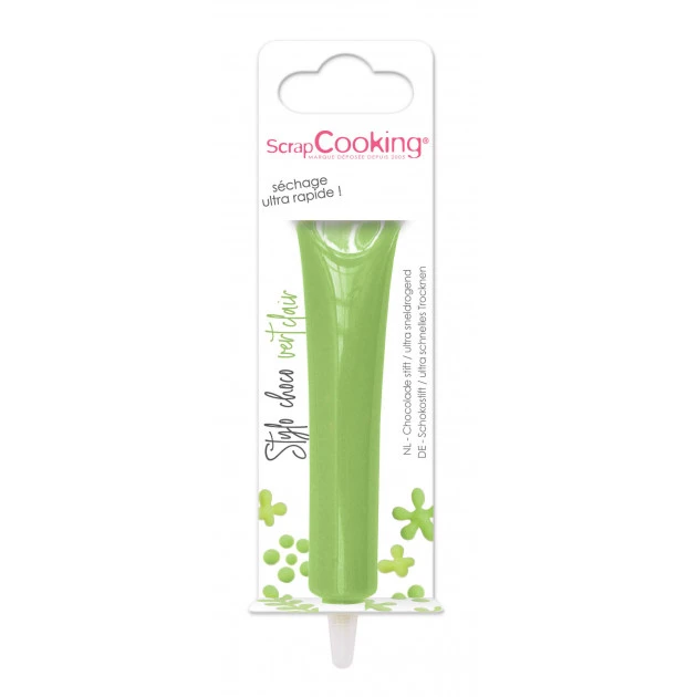 Stylo Chocolat Vert Pomme 25 g ScrapCooking 1 Stylo Chocolat Vert Pomme 25 g ScrapCooking